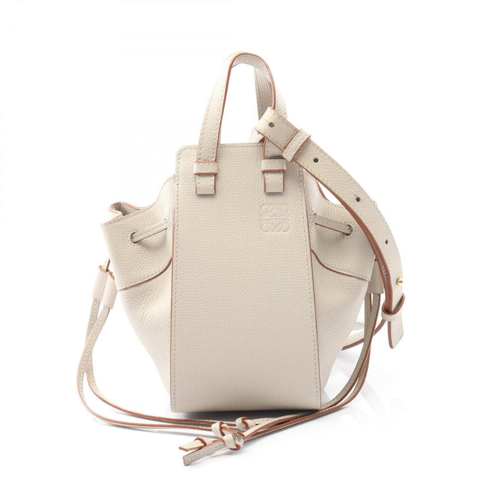 Loewe Hammock Drawstring Bag Handbag Leather Calfskin Cowhide Beige